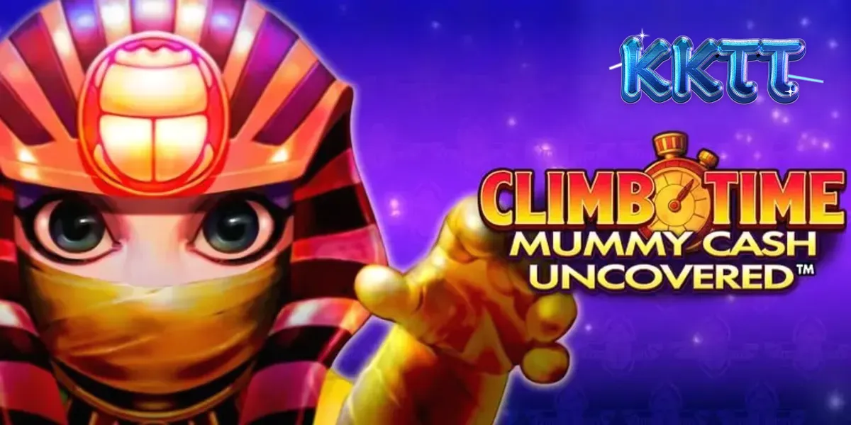 Interface do jogo Climb Time Mummy Cash Uncovered com tema egípcio moderno
