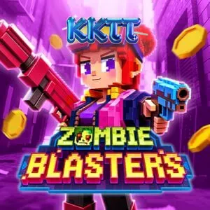 Interface do jogo de slot Zombie Blasters com temática arcade